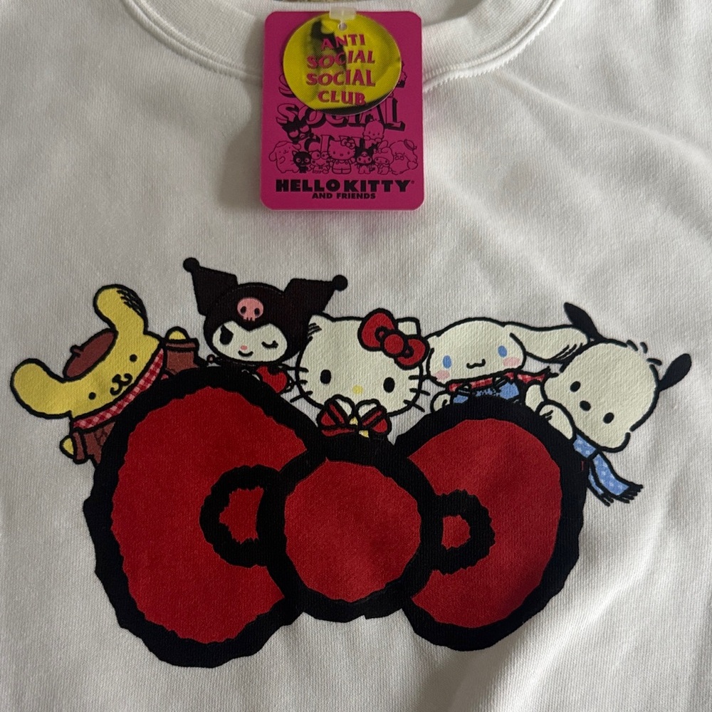 Anti Social Social Club x Hello Kitty and Friends Big Bow Crewneck (White)